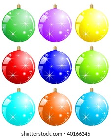 colorful xmas balls