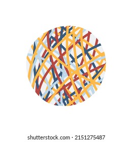 Colorful yarn ball for cat in cartoon flat style. vector illustration of kitten toy isolated on white background