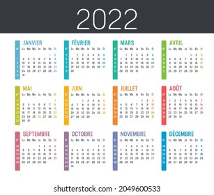 Numbered Week Calendar 2022 Calendar Week Numbers Images, Stock Photos & Vectors | Shutterstock