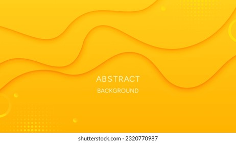 Fondo de gradiente amarillo colorido con forma fluida y composición de elementos memphis, línea geométrica líquida con sombra , ilustración vectorial
