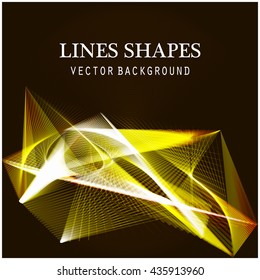 Colorful yellow light Lines horizontal isolated on black modern background. Polygons Geometry Background vector