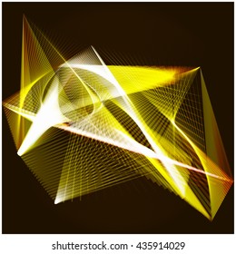 
Colorful yellow light Lines horizontal isolated on black modern background. Polygons Geometry Background vector