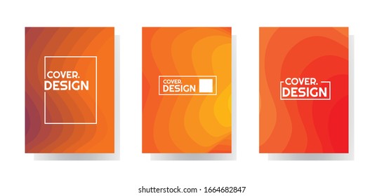 colorful yellow orange halftone gradient simple portrait cover design vector illustration. good use vector for template brochure, flyer, and poster.