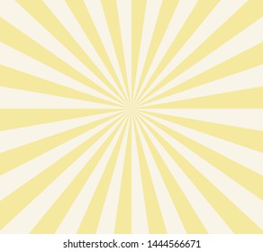 Colorful yellow pastel sunburst vector abstract background, illustration, wallpaper, template. Swirl stripes in vintage style for montage, advertising your business, project or product