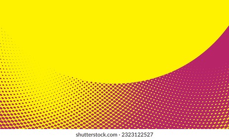 Colorful Yellow And Pink Color Halftone Abstract Pattern Background. Vintage. Frame. Copy Space. Wallpaper. Vector