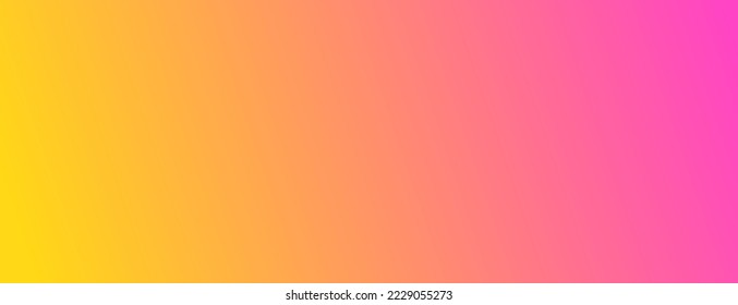 Colorful yellow and pink gradient long banner background. Vector illustration.