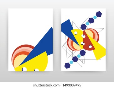 Colorful yellow red blue design for annual report, brochure, flyer, poster. Abstract colorful shapes on white background vector illustration for flyer, leaflet, poster. abstract A4 brochure template.