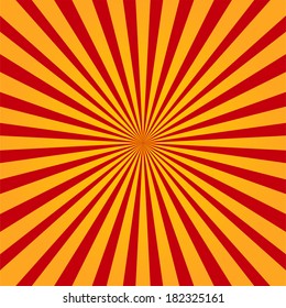 Colorful yellow and red ray sunburst style abstract background