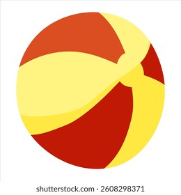 Colorful yellow and red striped beach ball