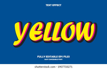 efecto de estilo de texto amarillo colorido