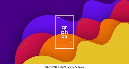 Colorful yellow,orange,red and purple solid color geometric business wave banner abstract background design. Creative banner design with wave shapes for template. Simple modern banner. Eps10 vector