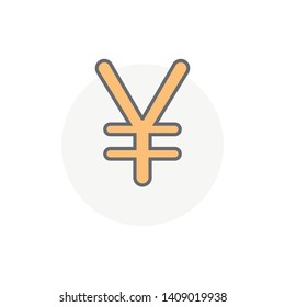 Colorful yen vector icon isolated on white background. Cash symbol modern, simple, vector, icon for website design, mobile app, ui. Vector Illustration