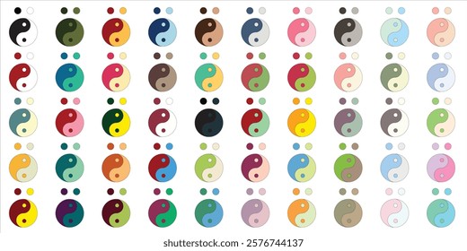 Colorful Yin Yang Balance Vector Illustration