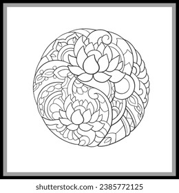 Colorful Yin yang mandala arts isolated on black background.