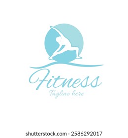 Colorful Yoga and Fitness logo for Female vector illustration with dummy text on white background.