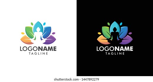 Colorful Yoga Logo Design Vector Ready Stock Vector (Royalty Free ...