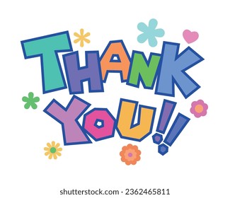  Colorful Words・Thank You, vector illustration