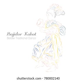 Colorful, Young Girl (Old Jakarta) Bajidor Kahot, Traditional Betawi Indonesia Traditional Dancer in Action