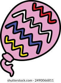 Colorful yo-yo balloon with outline