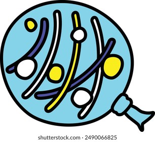 Colorful yo-yo balloon with outline