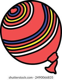 Colorful yo-yo balloon with outline