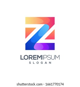 diseño con el logotipo de gradiente Z colorido