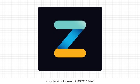 Colorful Z Letter Vector Logo, Stylish Gradient Logo Sign Z Letter, Z Character Logo Symbol