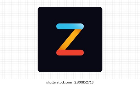 Colorful Z Letter Vector Logo, Stylish Gradient Logo Sign Z Letter, Z Character Logo Symbol