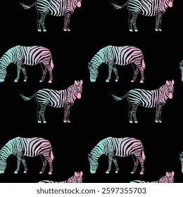 Colorful zebra animal vector illustration