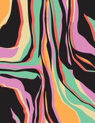 Colorful Zebra Pattern Design. Luminous Fabric Pattern.
