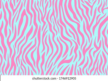 Colorful zebra seamless pattern. Animal print, abstract backdrop with irregular shapes. Modern texture for textile, phone cases, fabric, print, wallpaper, wrapping. Vector illustration