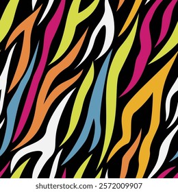 colorful zebra skin pattern seamless pattern background	
