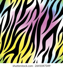 colorful zebra skin pattern seamless pattern with colorful background	
