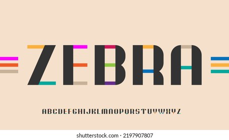 colorful zebra typography letter logo design