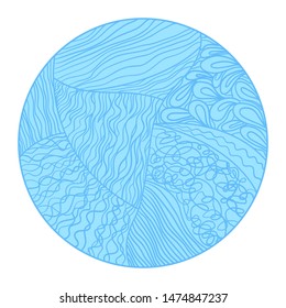 Colorful zendala on white. Hand drawn circle mandala with abstract patterns on isolation background. Design for spiritual relaxation for adults