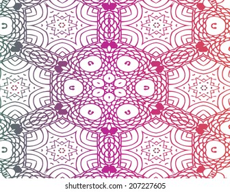 Patrón de Zentangle colorido sobre fondo blanco 