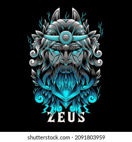 Colorful Zeus Goddess Vector Illustration