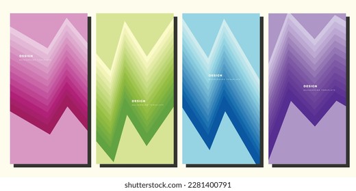 Colorful zig zag background template set copy space for poster, brochure, banner, leaflet, pamphlet, or flyer