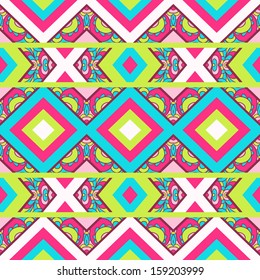 Colorful zig zag pattern, seamless vector illustration