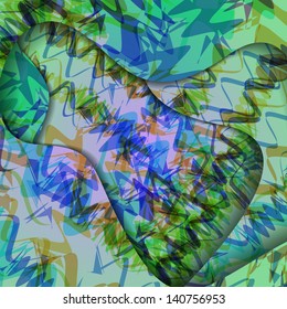 Colorful zigzag background, abstract digital Illustration.