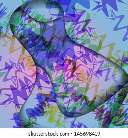 Colorful zigzag background, abstract digital Illustration.
