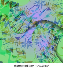 Colorful zigzag background, abstract digital Illustration.