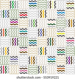 colorful zigzag line image, pastel color tile - Geometric seamless pattern