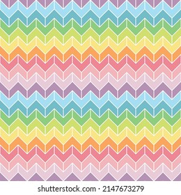 colorful zigzag in line. rainbow and pastel color concept. seamless pattern. vector illustration.