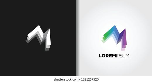 colorful zigzag logo template vector set