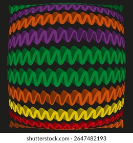 Colorful zigzag waves. Rainbow chevron pattern. Vibrant geometric design. Vector multicolor background. - Powered by Shutterstock - Get 15% off with code: PIKWIZARD15