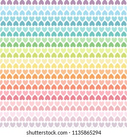 colorful zigzag  hearts  rainbow   pastel color concept  seamless pattern  vector illustration 