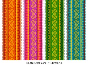 ColorfulBorder Pattern vector illustration set. inspired by Islam, Arabic, Asian, oriental, Indian, Turkish, Pakistan, Chinese, Moroccan, Ottoman motifs.