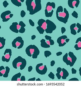 Colorfuld leopard wild modern vector pattern on colorful background