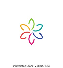 ilustración de vector de logotipo de flor colorido abstracto